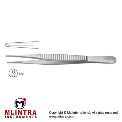 Jackson-Burrows Dissecting Forcep 1 x 2 Teeth - With Platform Stainless Steel, 14 cm - 5 1/2"